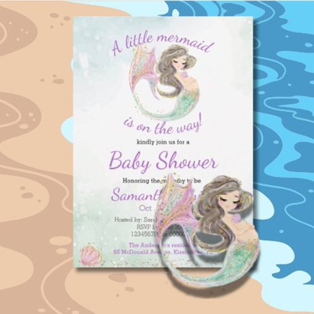 Mermaid Baby Shower event Invitation (Magical Mermaid Baby Shower Event Invitation Ideas & Designs)