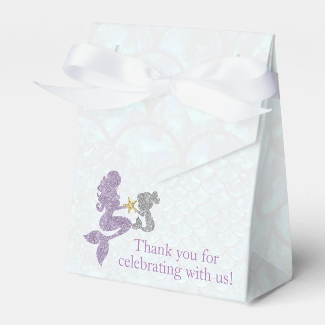 Mermaid Baby Shower Favor Box (Front Side)