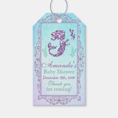 Mermaid Baby Shower Favor Gift Tag