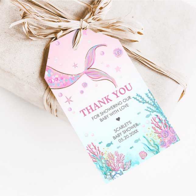 Mermaid Baby Shower Favor Tag (Under the Sea Baby Shower Favor Tag)