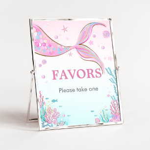 Mermaid Baby Shower Favors Sign