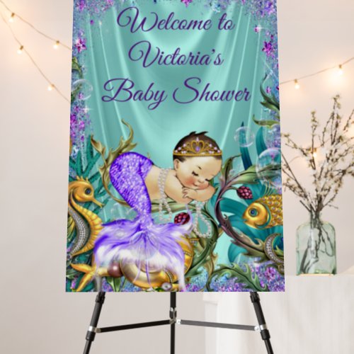 Mermaid Baby Shower Foam Core Welcome Sign