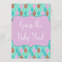 Mermaid Baby Shower Game 5x7 Invitation