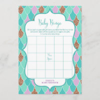 Mermaid Baby Shower Game 5x7 Invitation