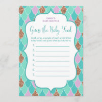 Mermaid Baby Shower Game 5x7 Invitation