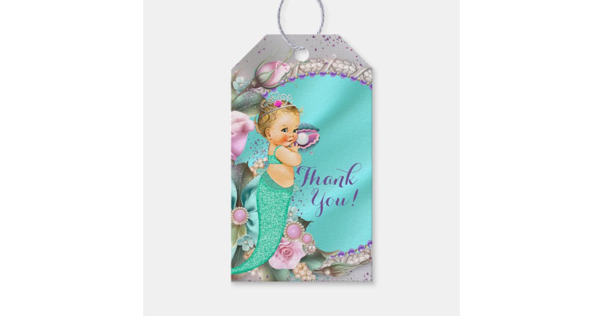 Mermaid Baby Shower Thank You Tags