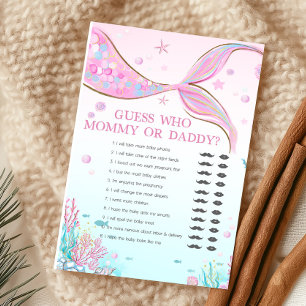 Mermaid Baby Shower Guess Who Mommy or Daddy Game