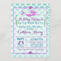 Mermaid Baby Shower Invitation