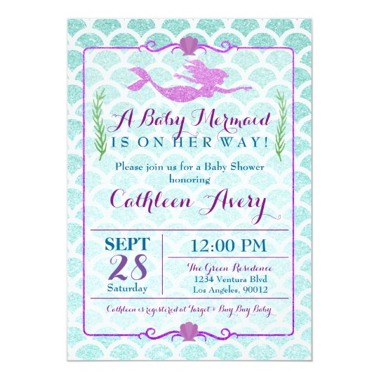 Mermaid Baby Shower Invitation