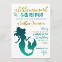 Mermaid Baby Shower Invitation