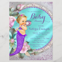 Mermaid Baby Shower Invitation