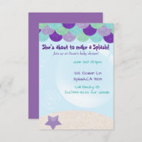 Mermaid baby shower invitation