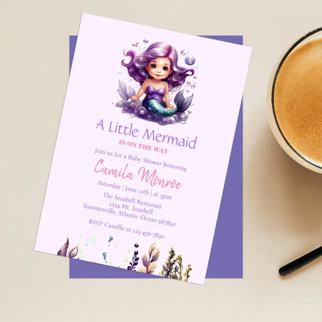 Mermaid Baby Shower Invitation | Zazzle