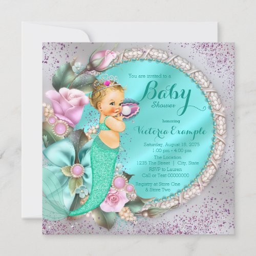 Mermaid Baby Shower Invitation