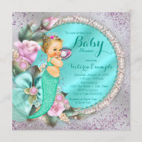 Mermaid Baby Shower Invitation