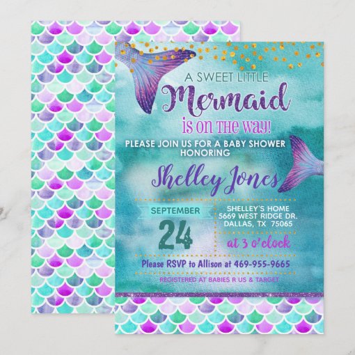 Mermaid Baby Shower Invitation Zazzle