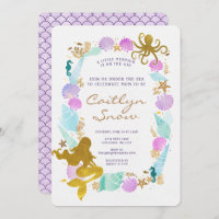 Mermaid Baby Shower Invitation