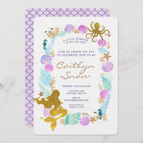 Mermaid Baby Shower Invitation