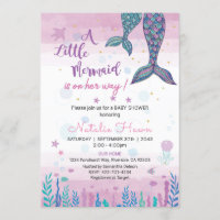 mermaid baby shower invitation