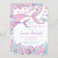 Mermaid Baby Shower Invitation