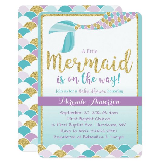 Mermaid Baby Shower Invitation