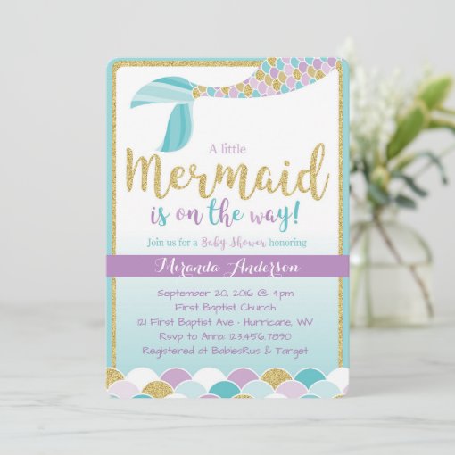 Mermaid Baby Shower Invitation | Zazzle