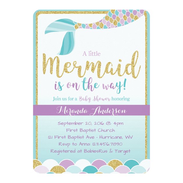 Mermaid Baby Shower Invitation