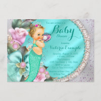 Mermaid Baby Shower Invitation