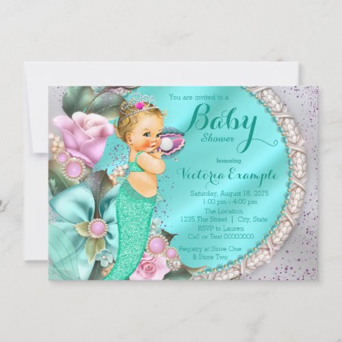 Mermaid Baby Shower Invitation