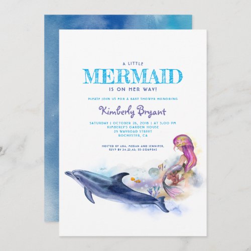 Mermaid Baby Shower Invitation