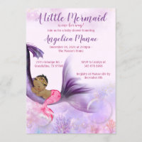 Mermaid baby shower invitation baby girl