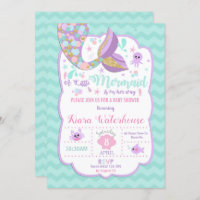 Mermaid Baby Shower Invitation Baby Girl Party