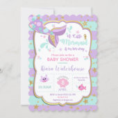 Mermaid Baby Shower Invitation Card Girl (Front)