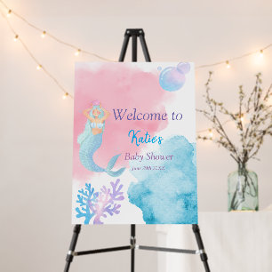 Mermaid Baby Shower Invitation Foam Board