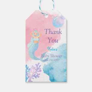 Mermaid Baby Shower Invitation Gift Tags