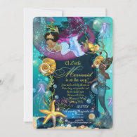 Mermaid Baby Shower Invitation, Girl Baby Shower Invitation