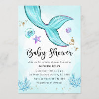 Mermaid Baby Shower Invitation Girl, Under the Sea