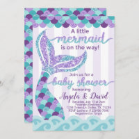 Mermaid Baby Shower Invitation Invite