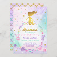 Mermaid Baby Shower Invitation Little Mermaid Baby