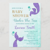 Mermaid Baby Shower Invitation Mermaid Tail