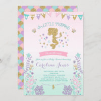 Mermaid Baby Shower Invitation Pink Teal Purple