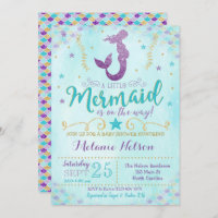 Mermaid Baby Shower Invitation Sprinkle