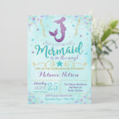 Mermaid Baby Shower Invitation Sprinkle (Standing Front)