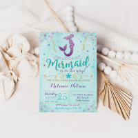 Mermaid Baby Shower Invitation Sprinkle