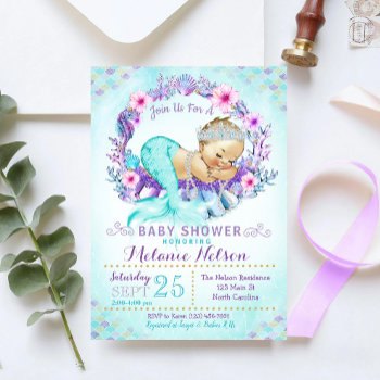Mermaid Baby Shower Invitation Sprinkle by YourMainEvent at Zazzle