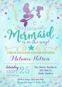 Mermaid Baby Shower Invitations Zazzle Mermaid Baby Shower Invitations Zazzle