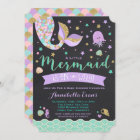 Mermaid Baby Shower Invitation Teal Purple Gold