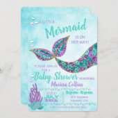 Mermaid Baby SHower Invitation, Under the Sea Invitation (Front/Back)
