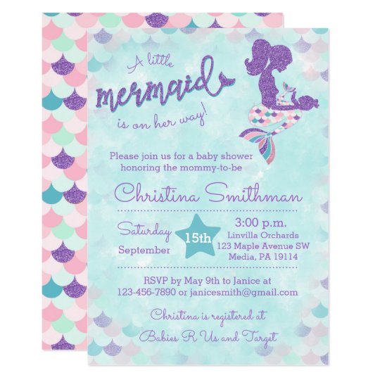Mermaid Baby Shower Invitations For A Baby Girl Zazzle Com Mermaid Baby Shower Invitations For A Baby Girl Zazzle Com
