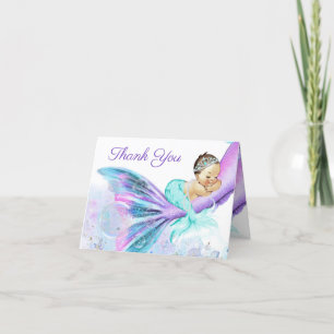 Mermaid Baby Shower Letterpress Thank You Card